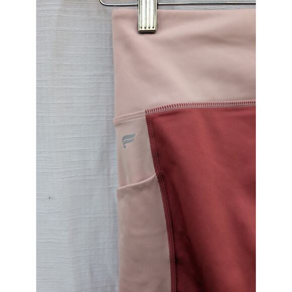 Fabletics Womens Ultracool Leggings Sz XS Mauve Mid-Rise Shine Panel Drawstring - Picture 4 of 6